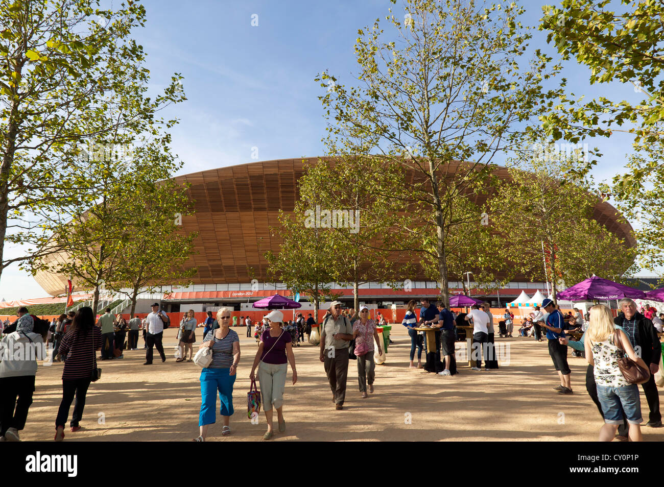 View of the Velodrome, at the Olympic Park, Stratford. Stock Photo