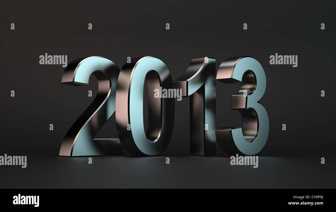 3d illustration number of future 2013 year on dark background Stock ...