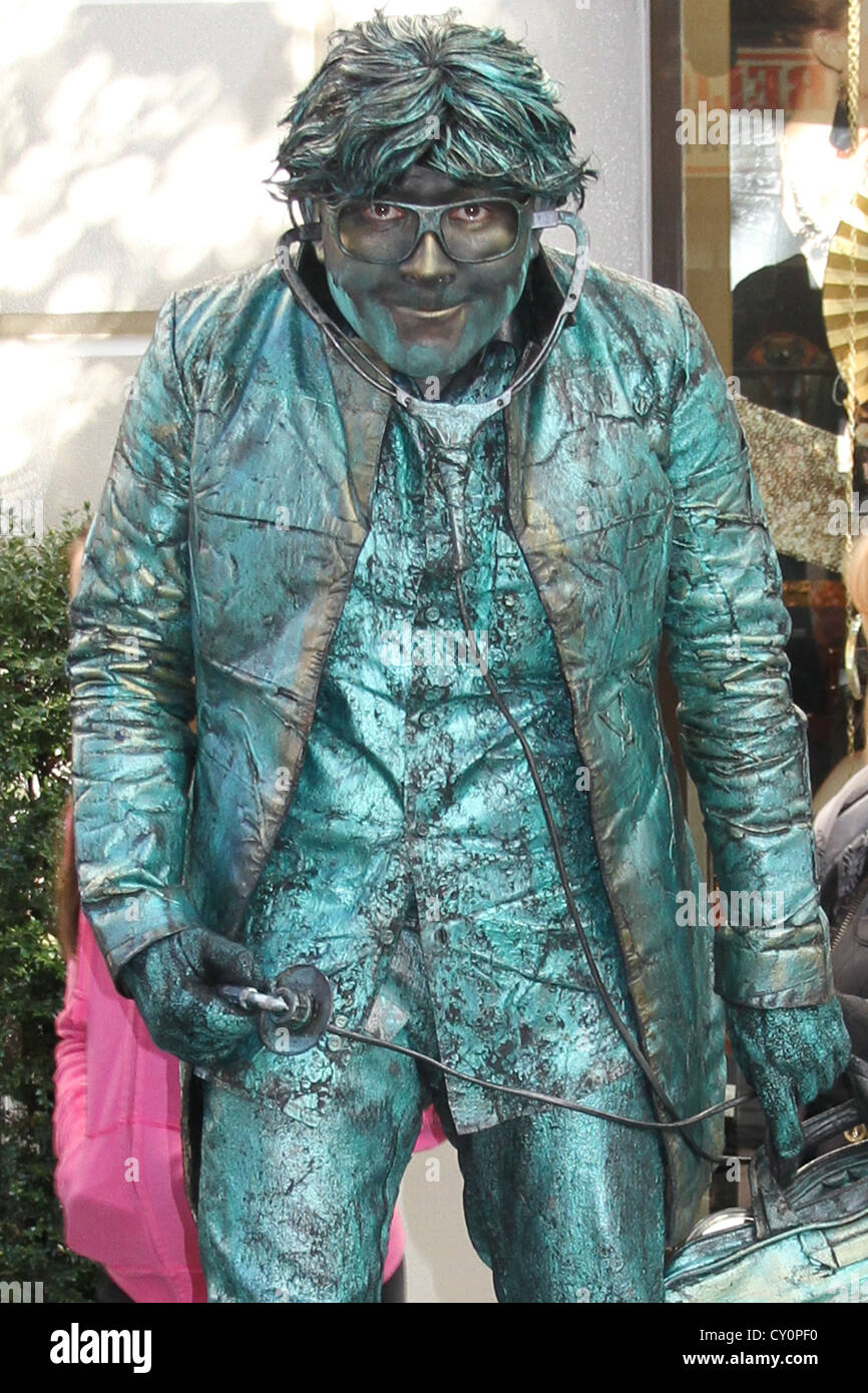 Male Living Statue Street performer in Covent Garden, London Stock