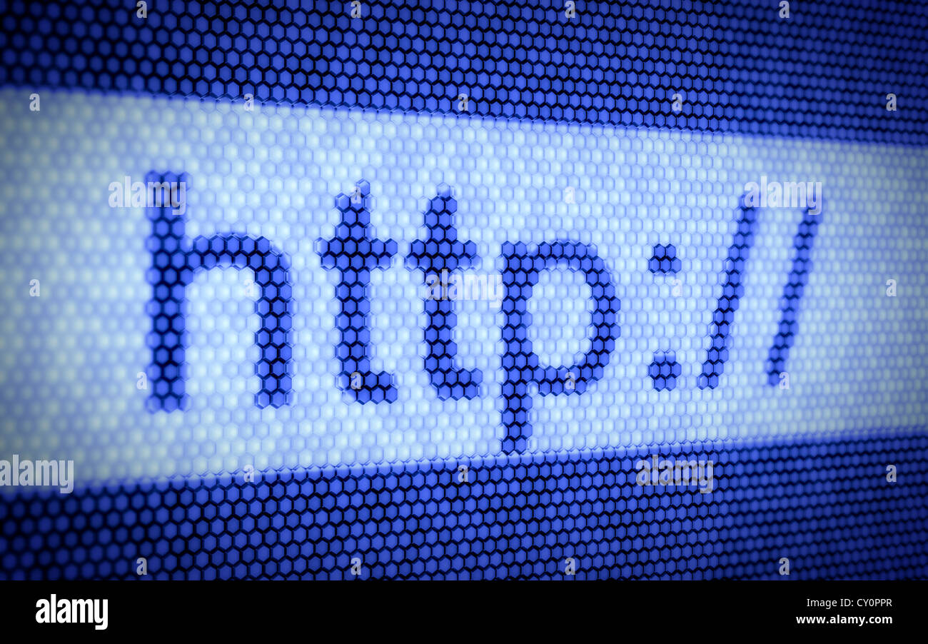 3d illustration of http text on screen. Shallow Depth of Field Stock ...
