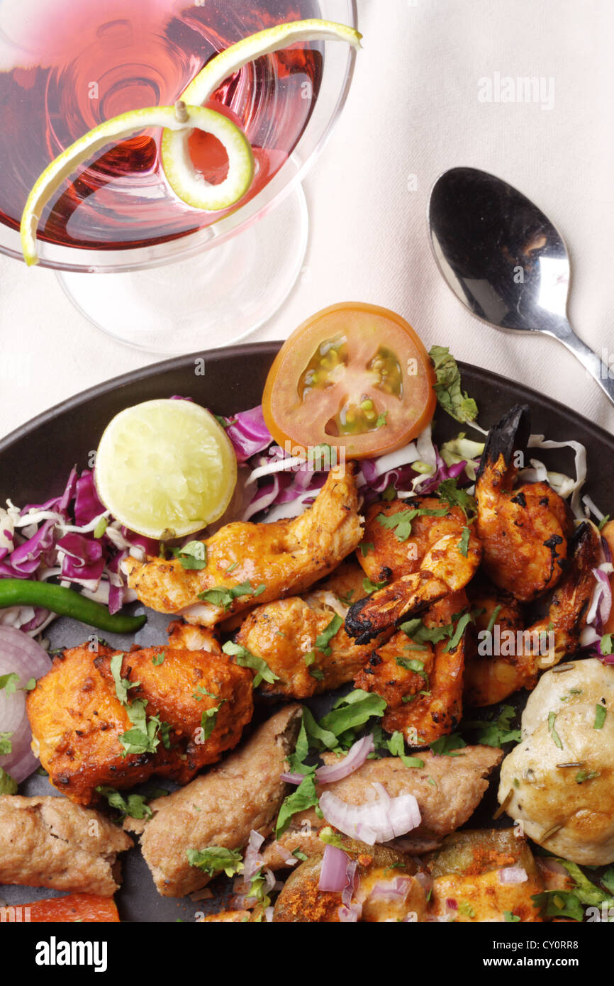 Indian kebab platter hires stock photography and images Alamy