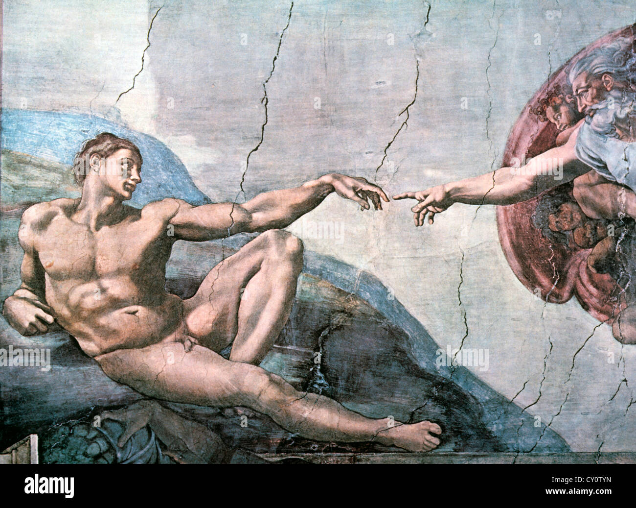God Creates Adam Sistine Chapel The Vatican Michaelangelo