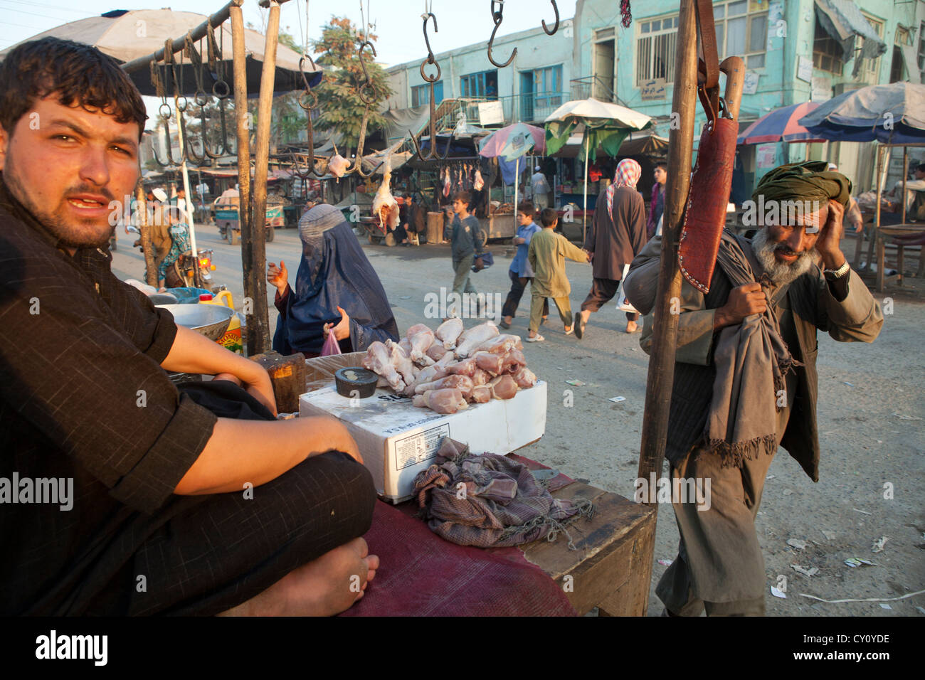 Bazaar in downtown Kunduz city, Afghanistan Stock Photo