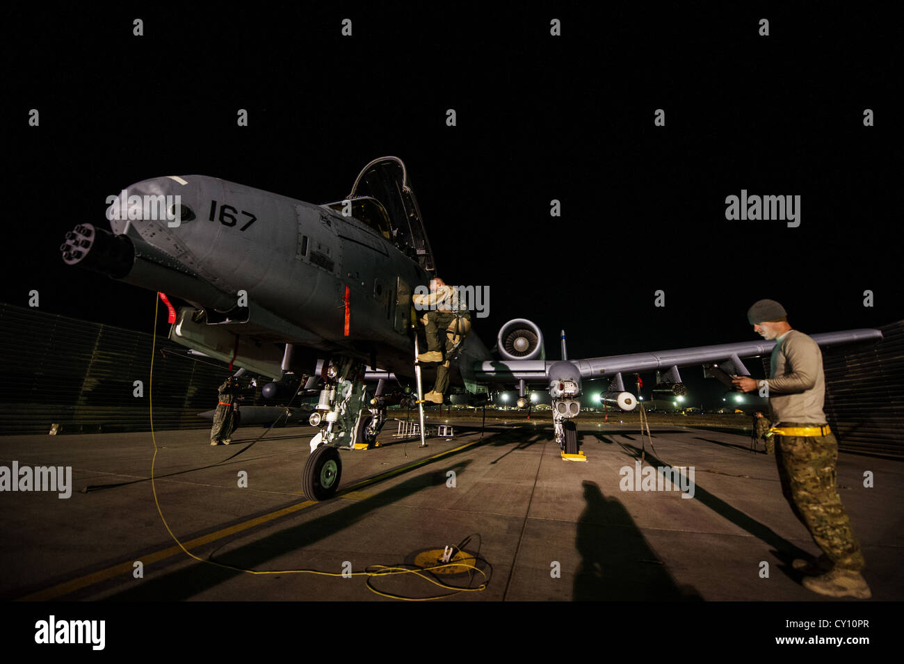 Capt. Kevin Belcher, 354th Expeditionary Fighter Squadron, exits the A ...