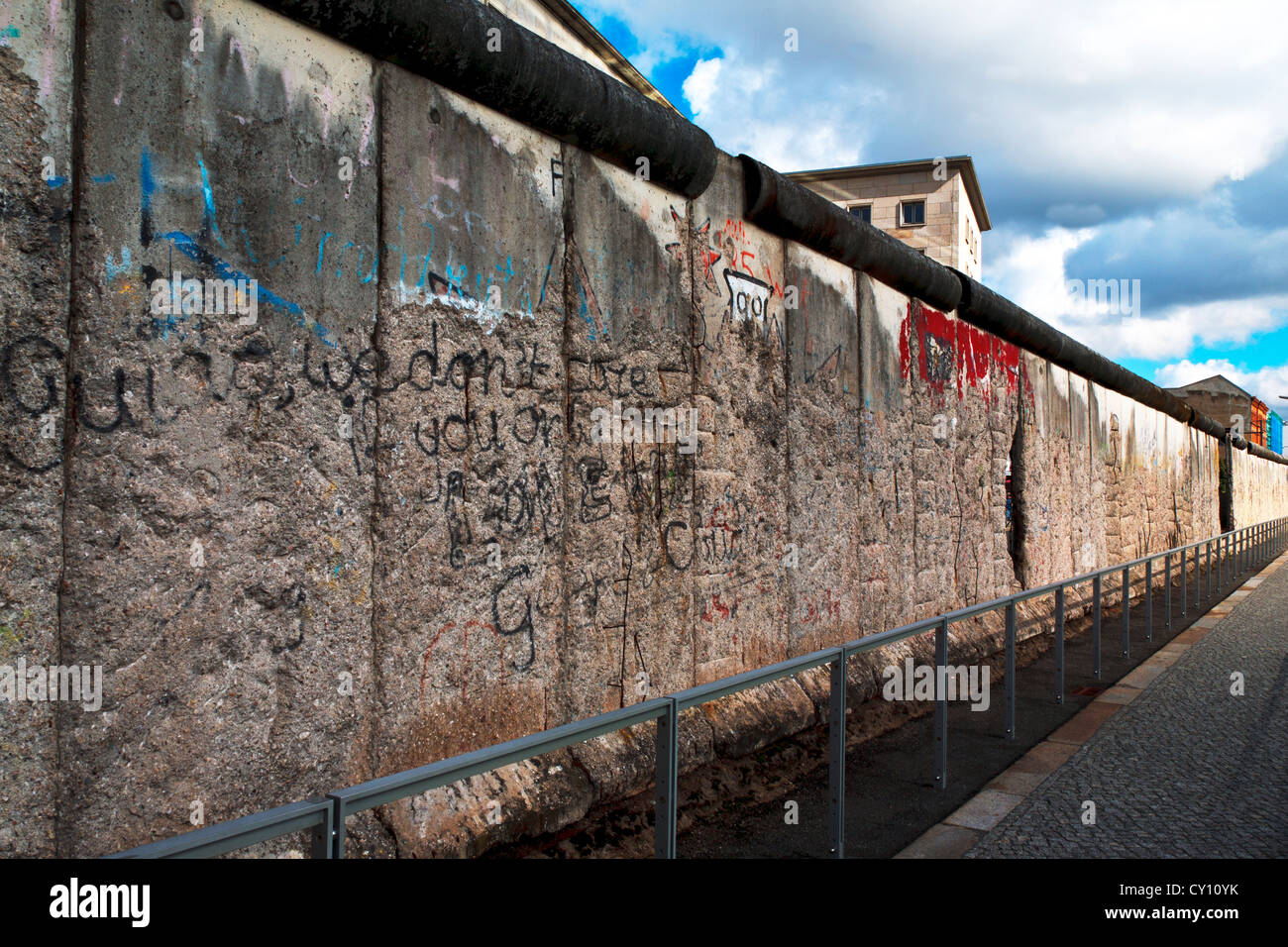 Remains of Berlin Wall Niederkirchnerstrasse Berlin Germany. East side