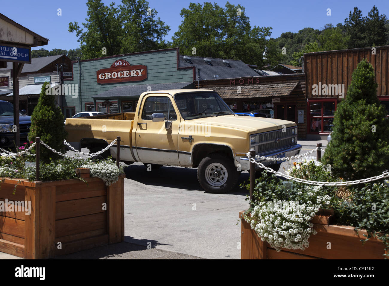 Chevy scottsdale pick up truck parked in julian main street an old