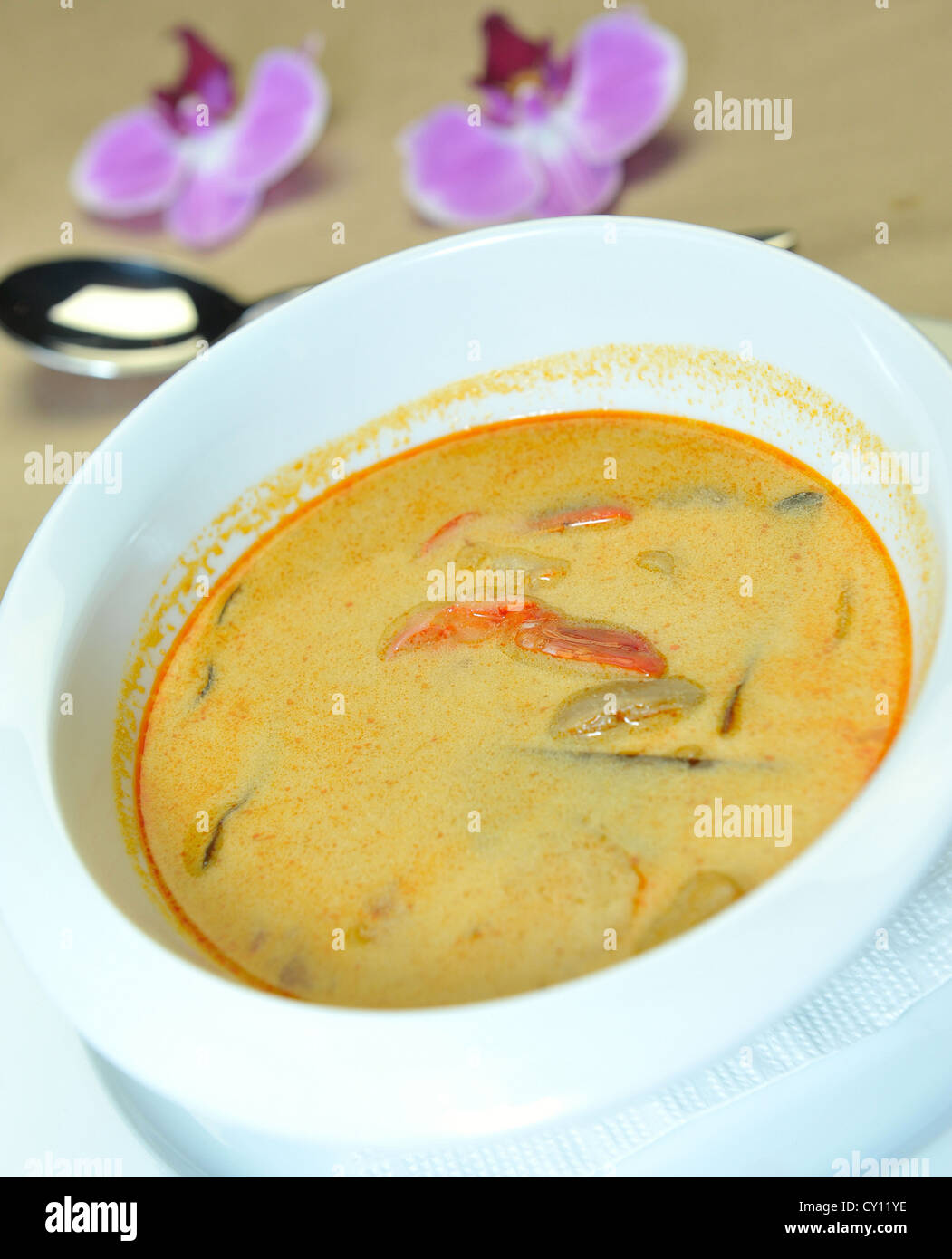 Thai soup with coconut milk Stock Photo - Alamy