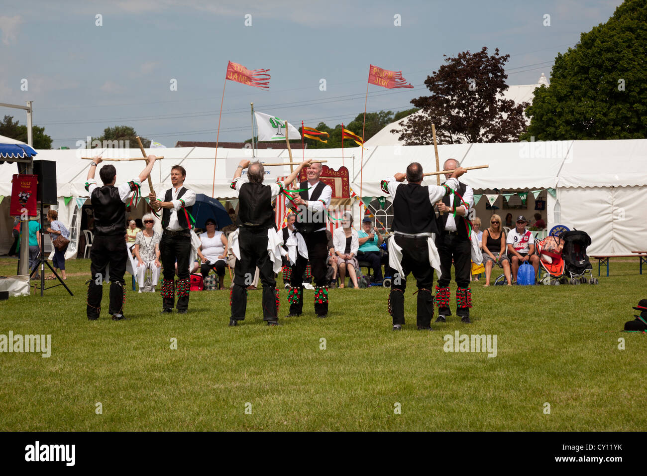 Morris dancers at The Bath & West Show, Wiltshire, England, UK Stock Photo