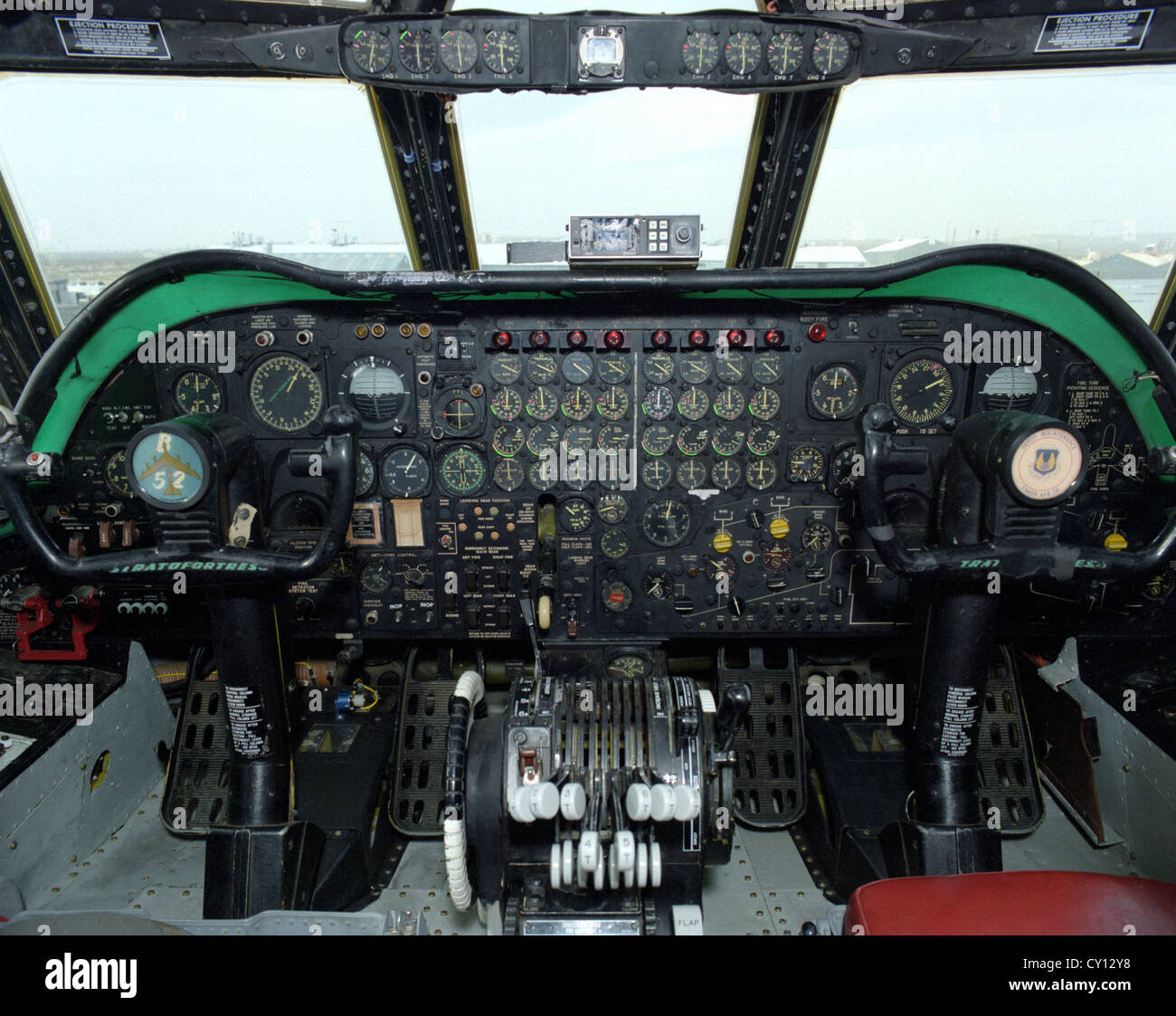 Cockpit of B-52 aircraft. Stock Photo