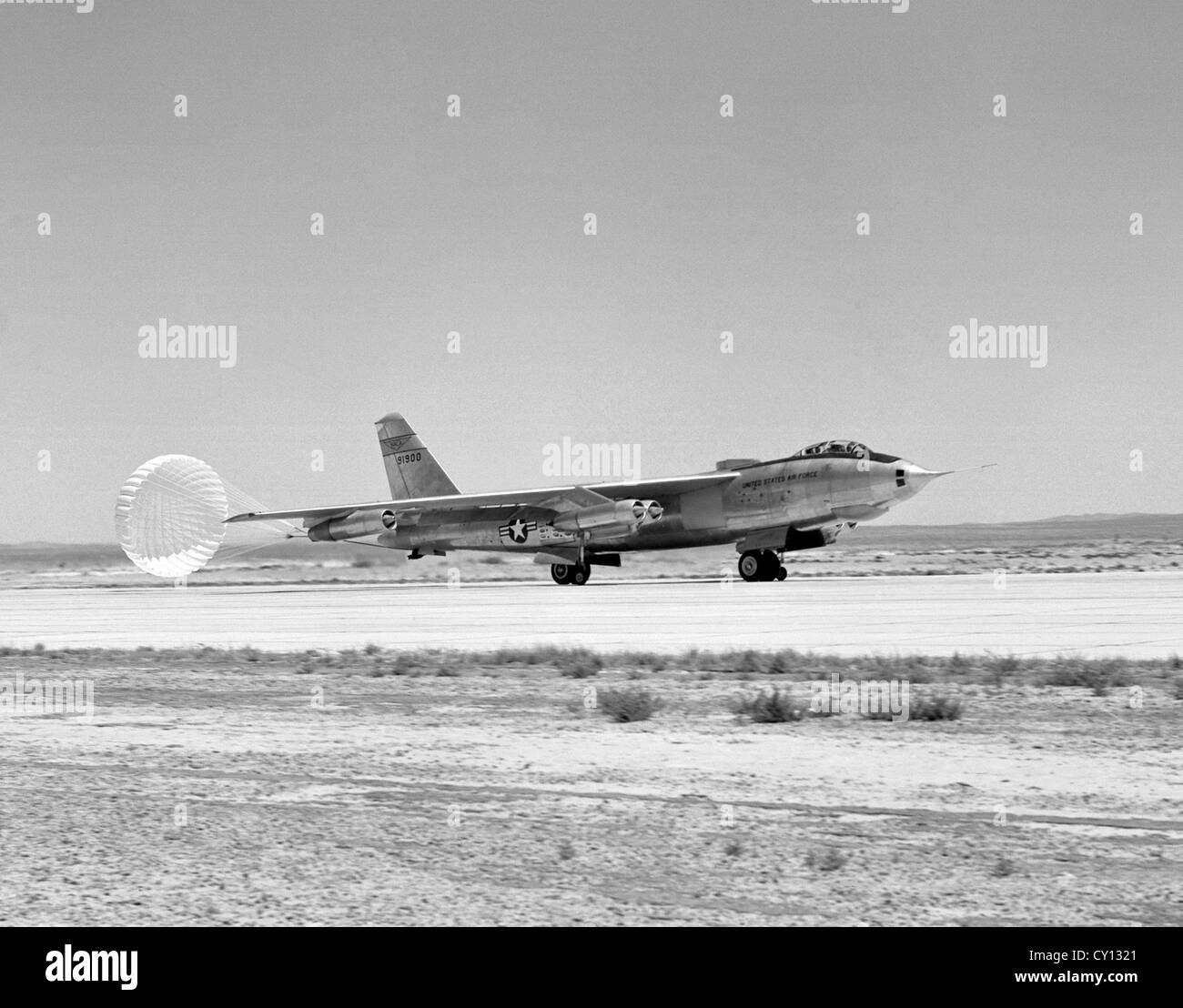 Boeing B-47A Stratojet landing Stock Photo
