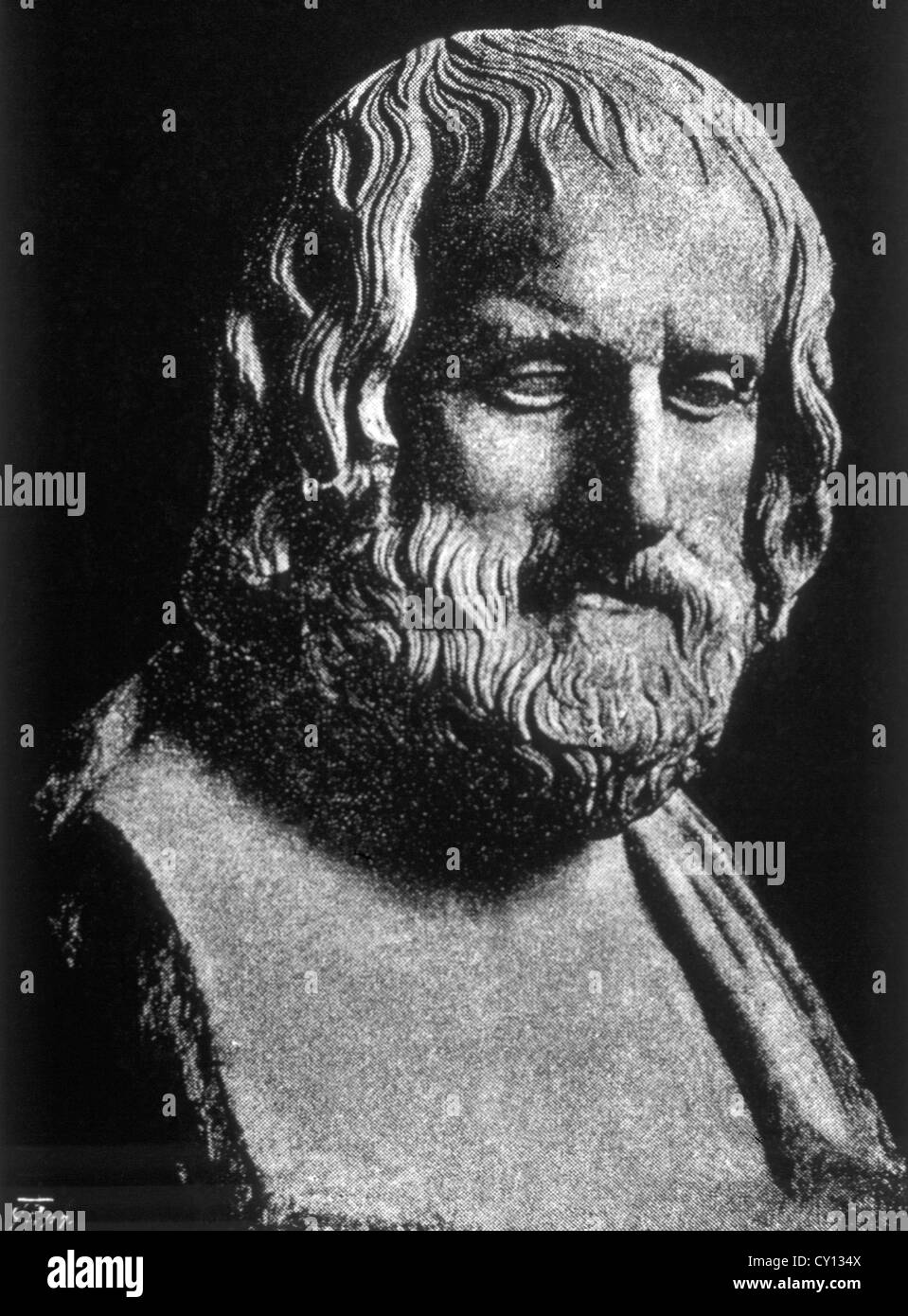 Euripides (480 BC-406 BC), Greek Tragic Poet, Engraving, Circa 1897 Stock Photo