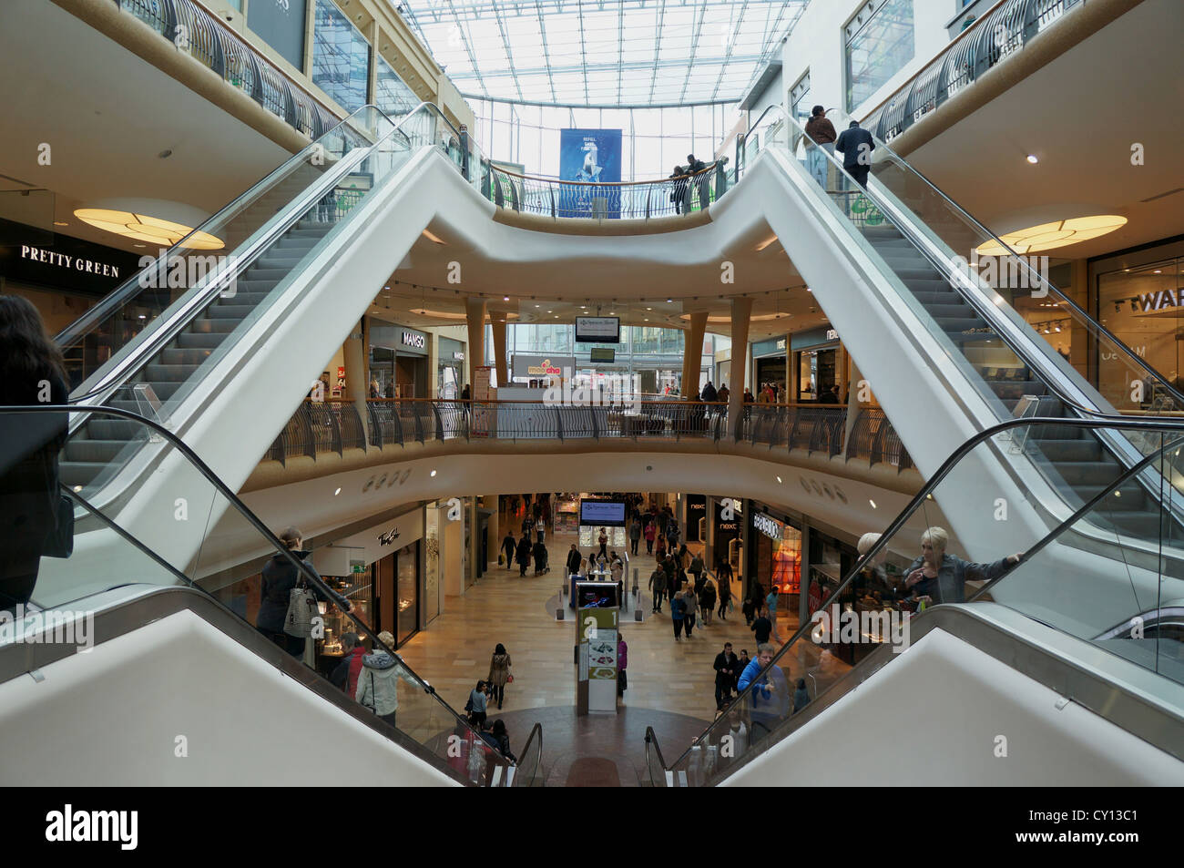 scene inside birmingham uks bullring shopping centre Stock Photo - Alamy