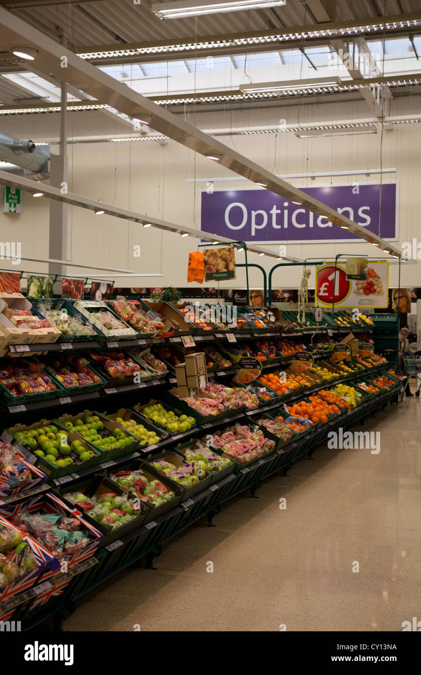 Vegetable section in a Tesco Supermarket Stock Photo Alamy