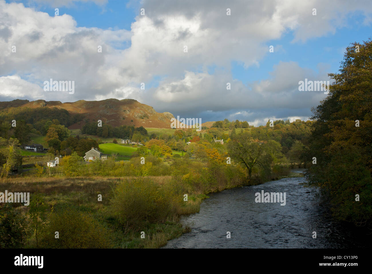 River Brathay at Skelwith Bridge, Lake District National Park, Cumbria, England UK Stock Photo