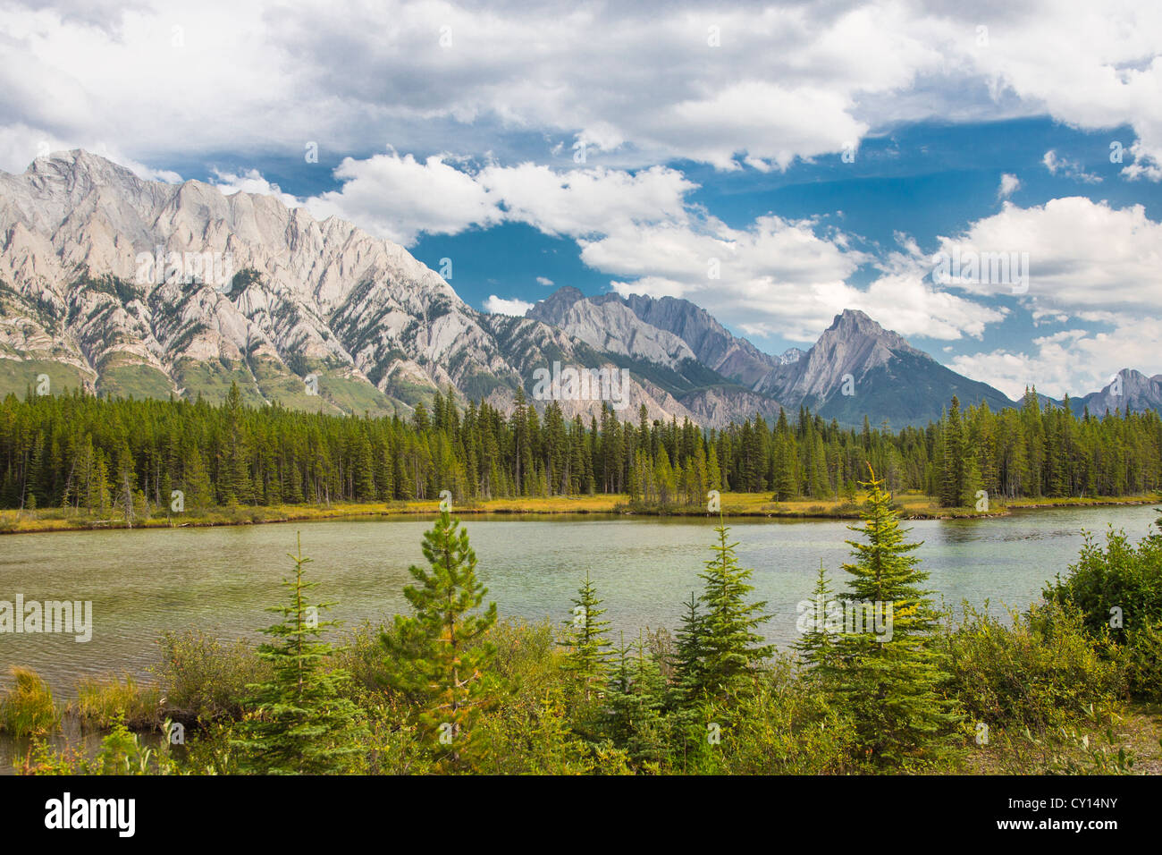 Canadian Rocky Mountains in Kananaskis Country along SmithDorrien/Spray Trail in Alberta Canada