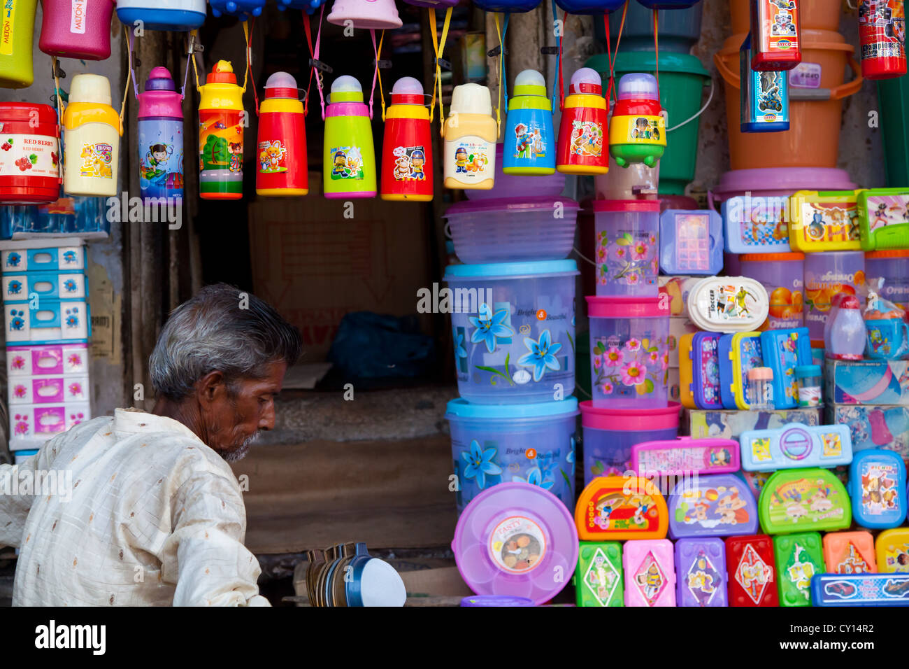 Shop for Plastic Products in Varanasi, India Stock Photo - Alamy