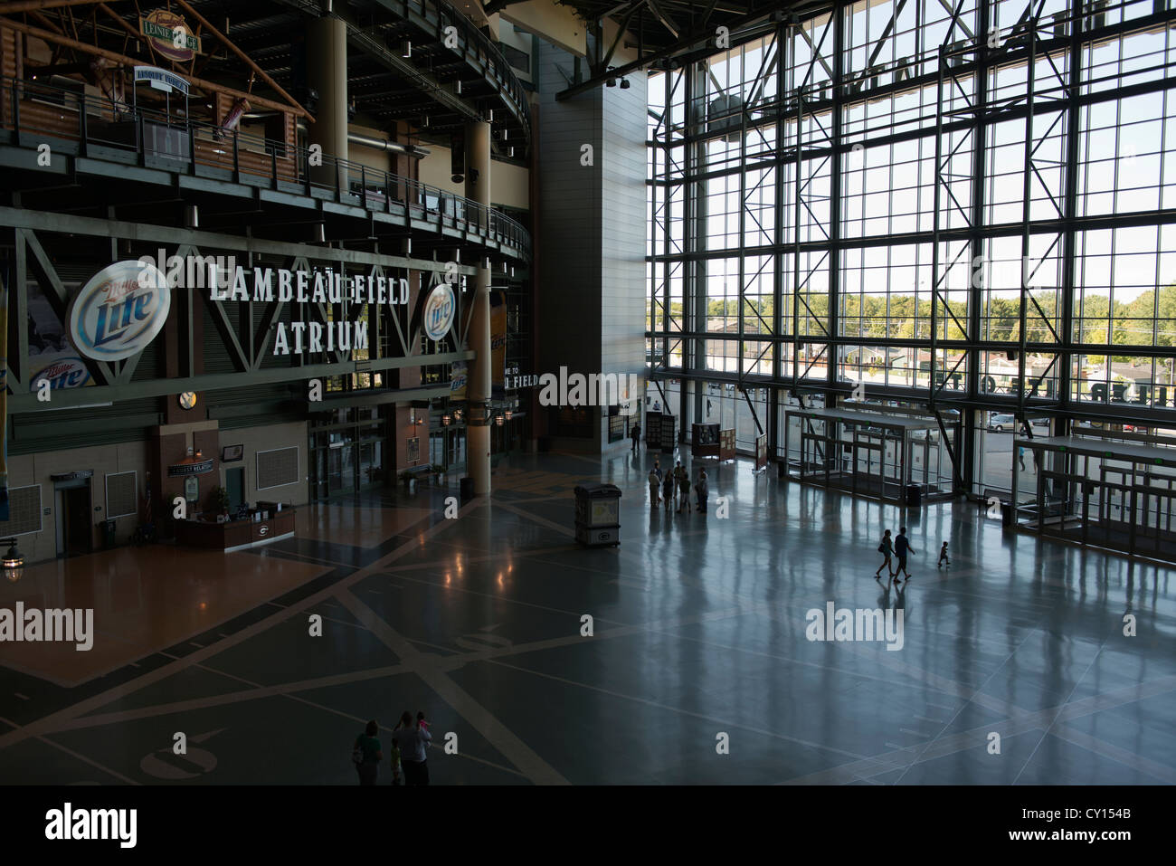 Inside the Lambeau Field Atrium, home of The Packers. Stock Photo