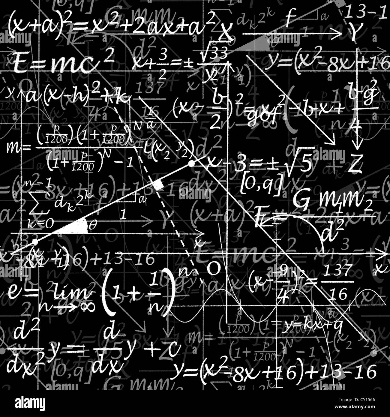 A Scientific Background with Mathematical Equations Stock 