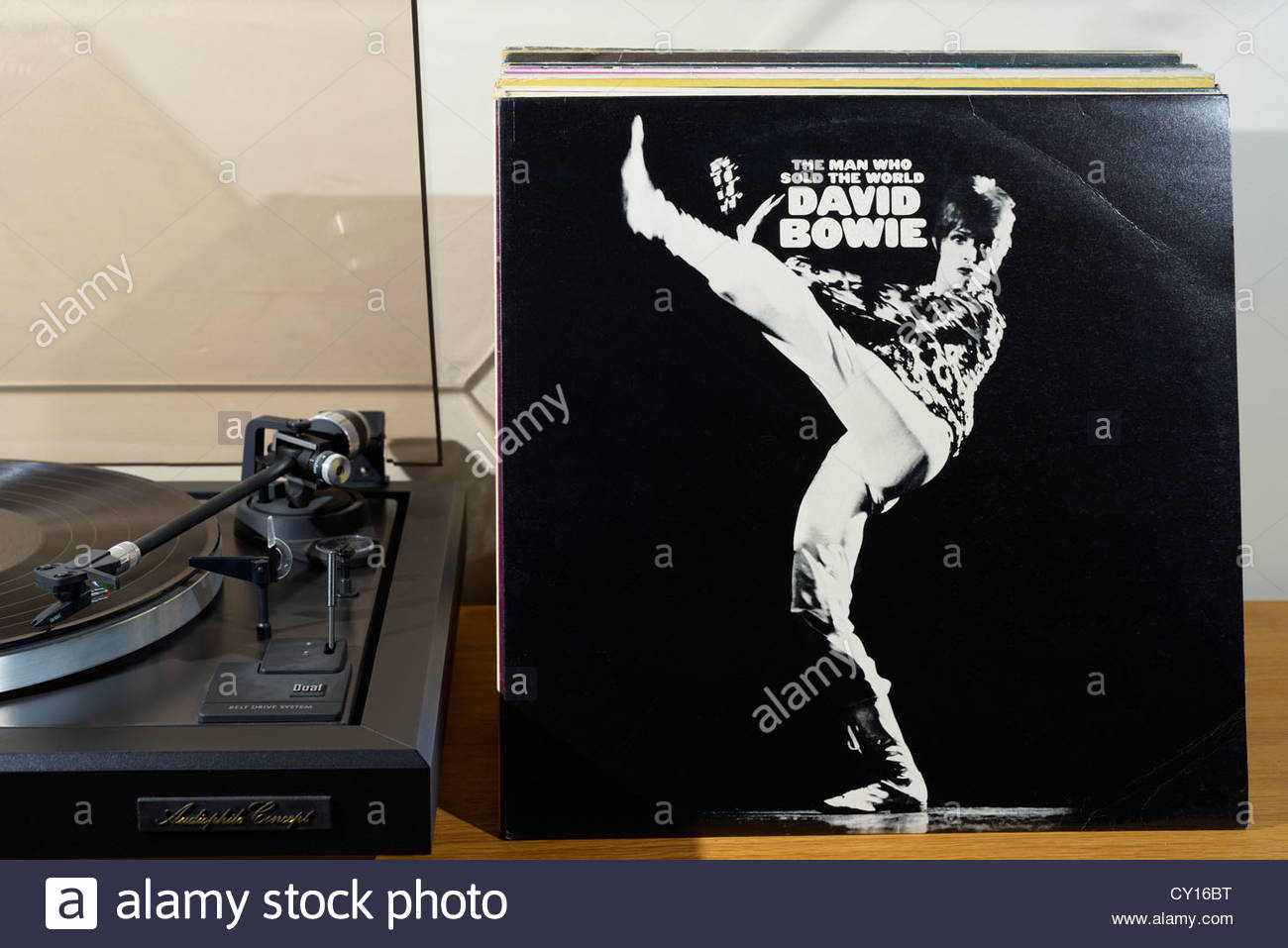 Record Player And David Bowie 3rd Album The Man Who Sold The World Stock Photo Alamy