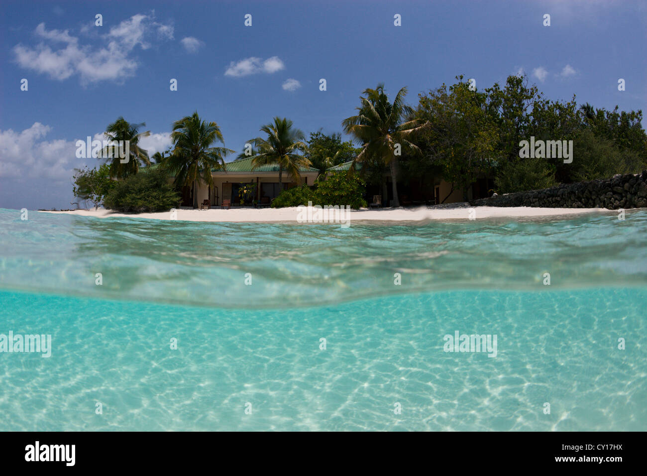 lagoon of Eriyado Island, North Male Atoll, Maldives Stock Photo