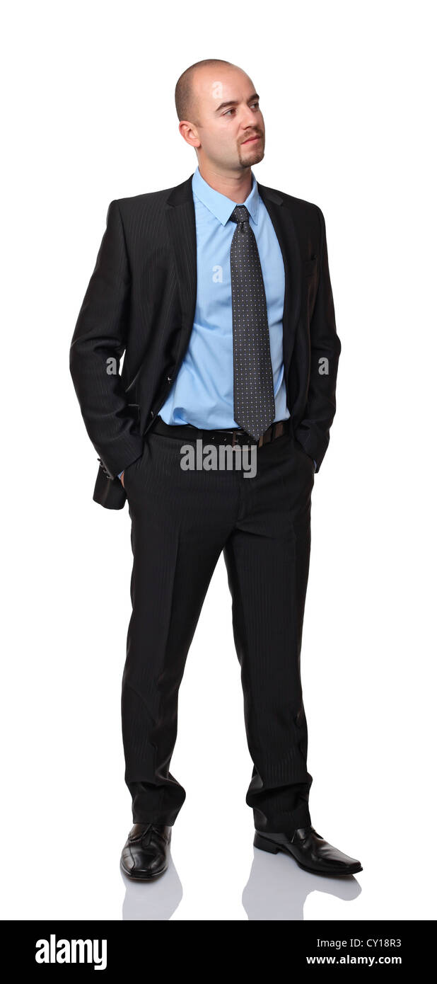 standing caucasian man on white background Stock Photo - Alamy