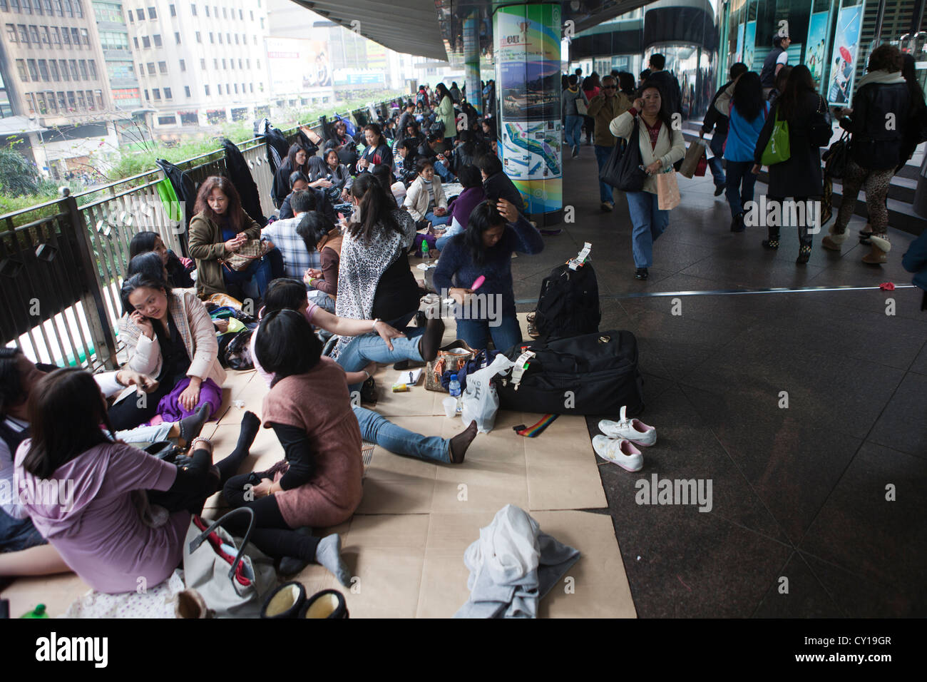 people in downtown Hongkong Stock Photo