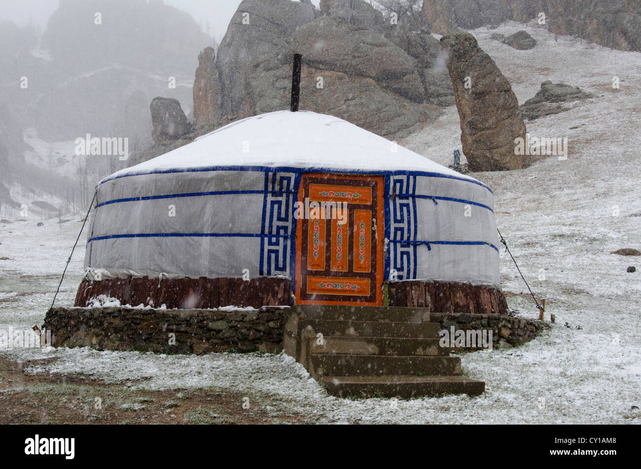Ger, or yurt, Ger Camp, Terelj National Park, Mongolia Stock Photo - Alamy