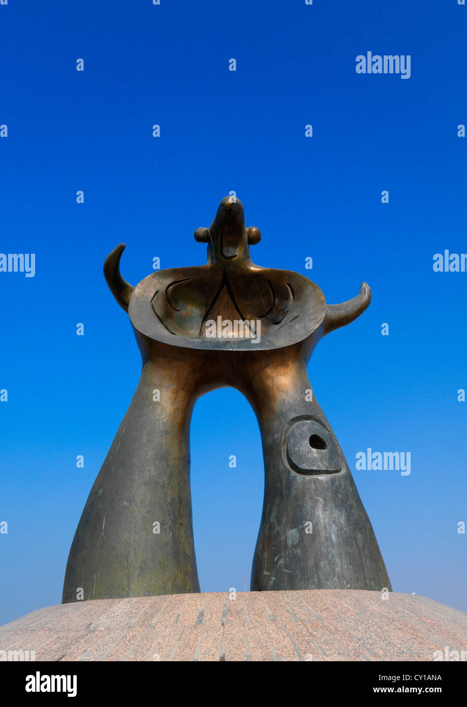 Joan Miro Sculpture On Jeddah Corniche, Saudi Arabia Stock Photo