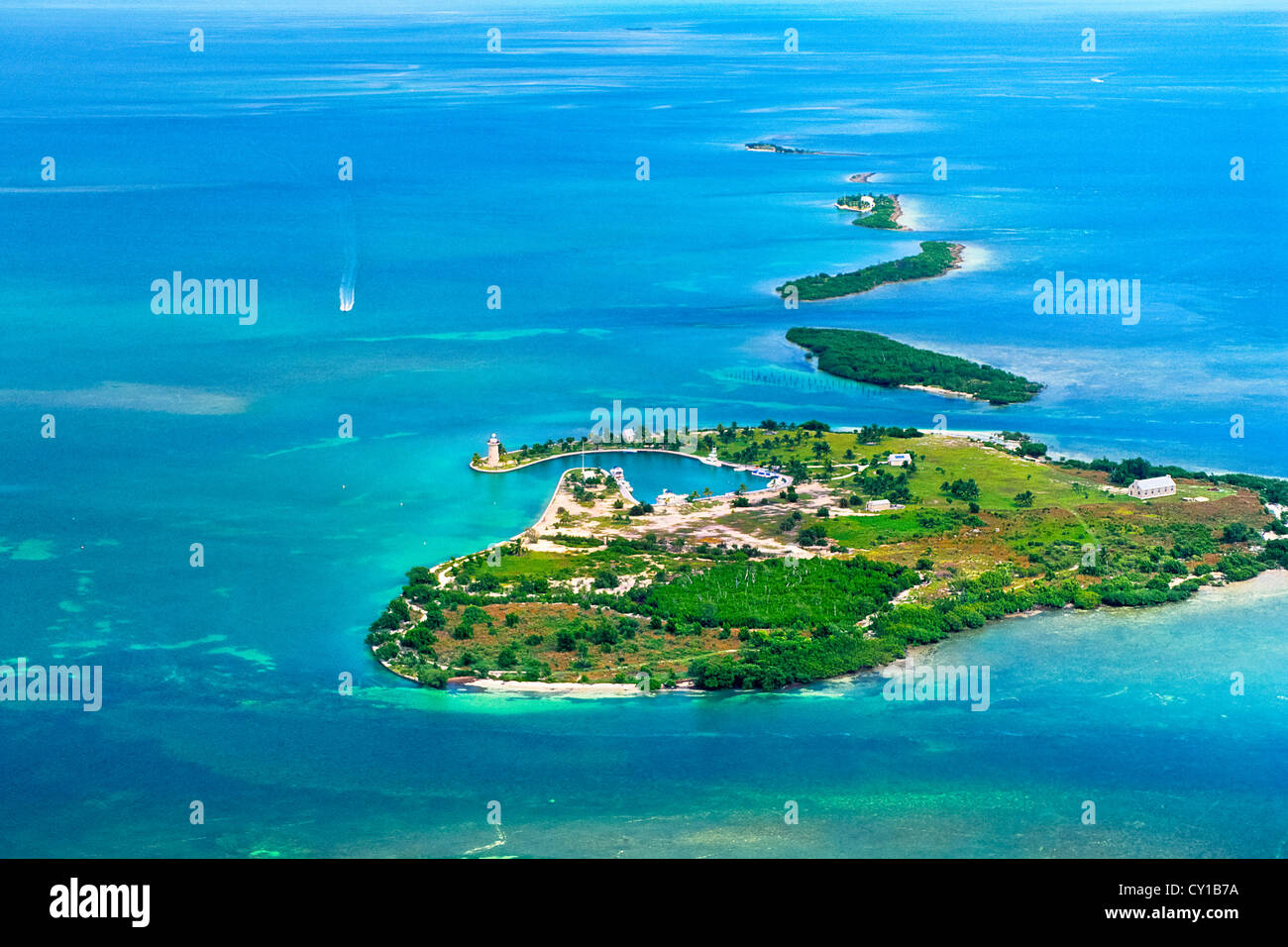 Aerial View of Boca Chita Key and Ragged Keys, Biscayne Bay, Florida