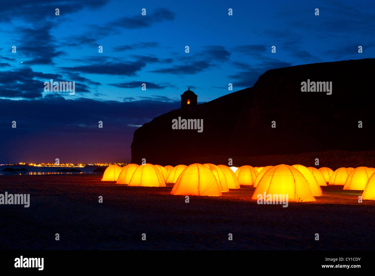 Peace Camp at Mussenden, Co. Derry, Northern Ireland Stock Photo