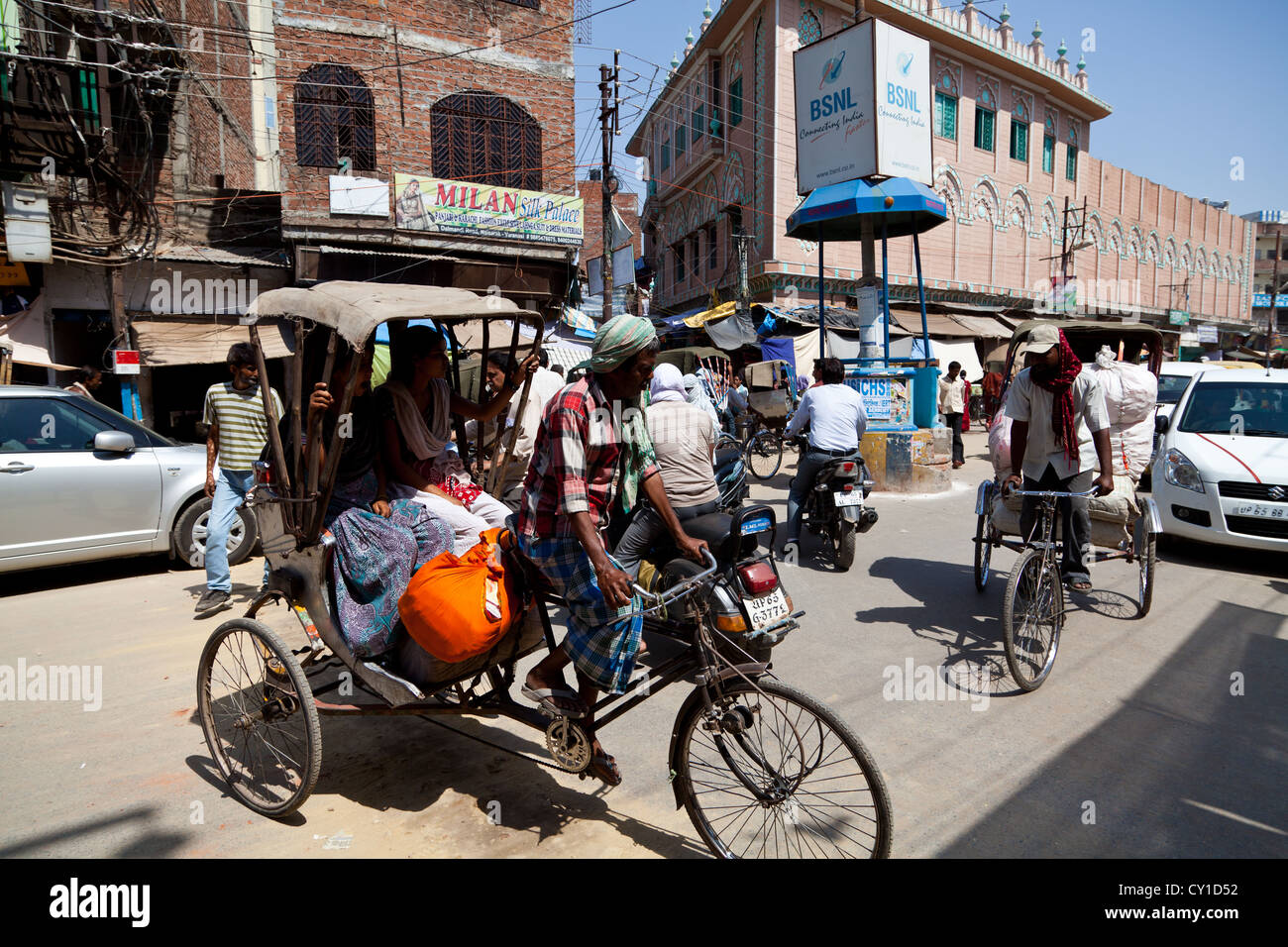 Varanasi Rickshaws Rickshaw driver in varanasi india hi-res stock photography and images ...