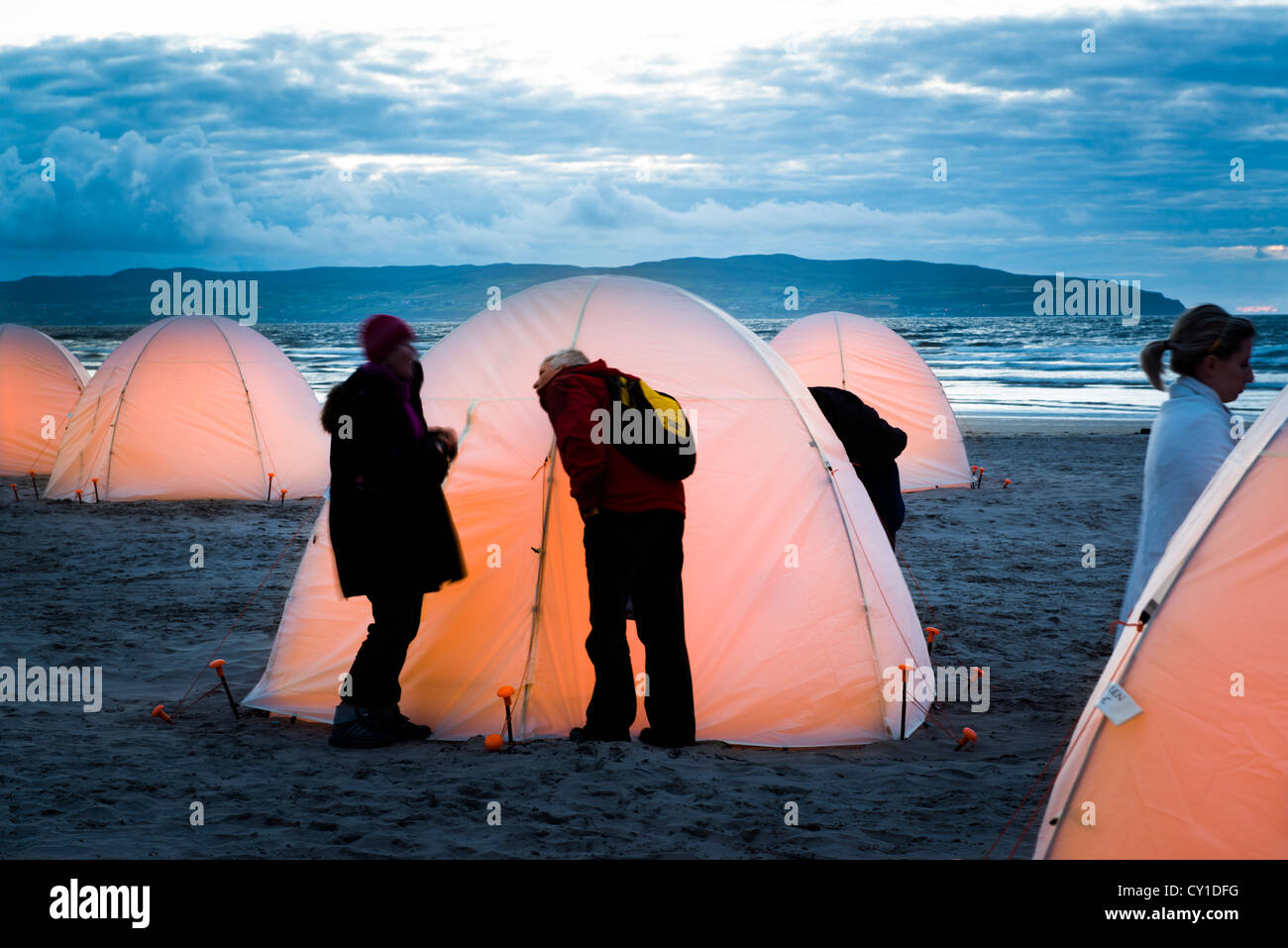 Peace Camp at Mussenden, Co. Derry, Northern Ireland Stock Photo