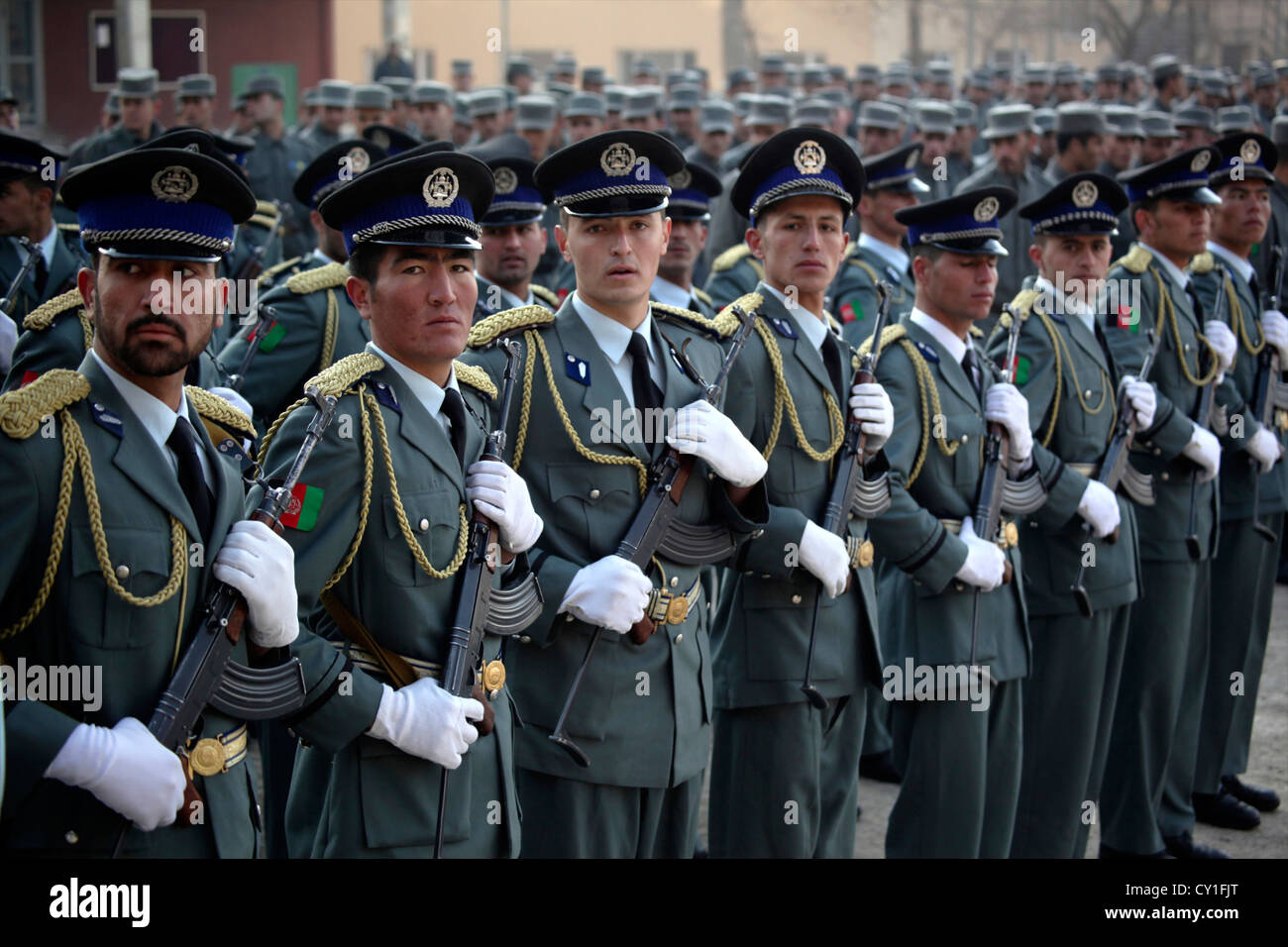 graduation of Afghan National Police officers in Kabul. Stock Photo