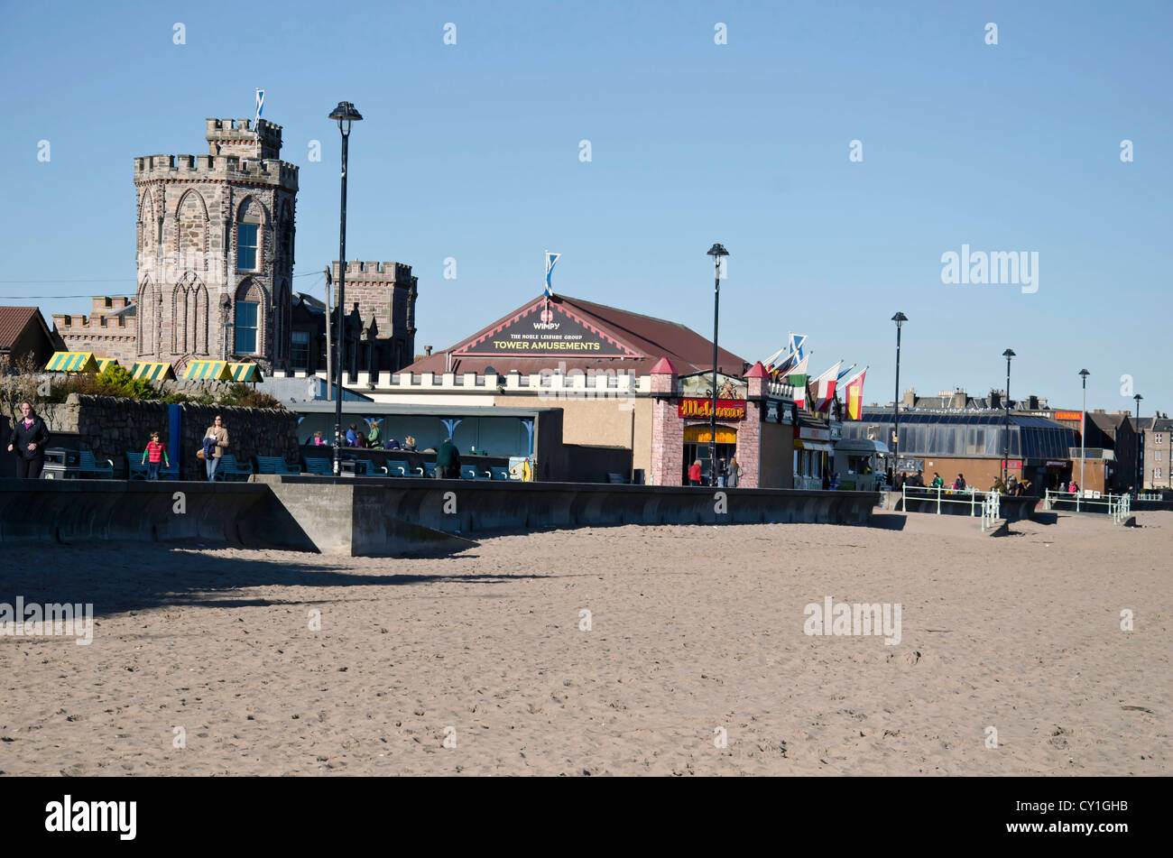 Amusement arcades on the seafront at Portobello, Edinburgh, Scotland