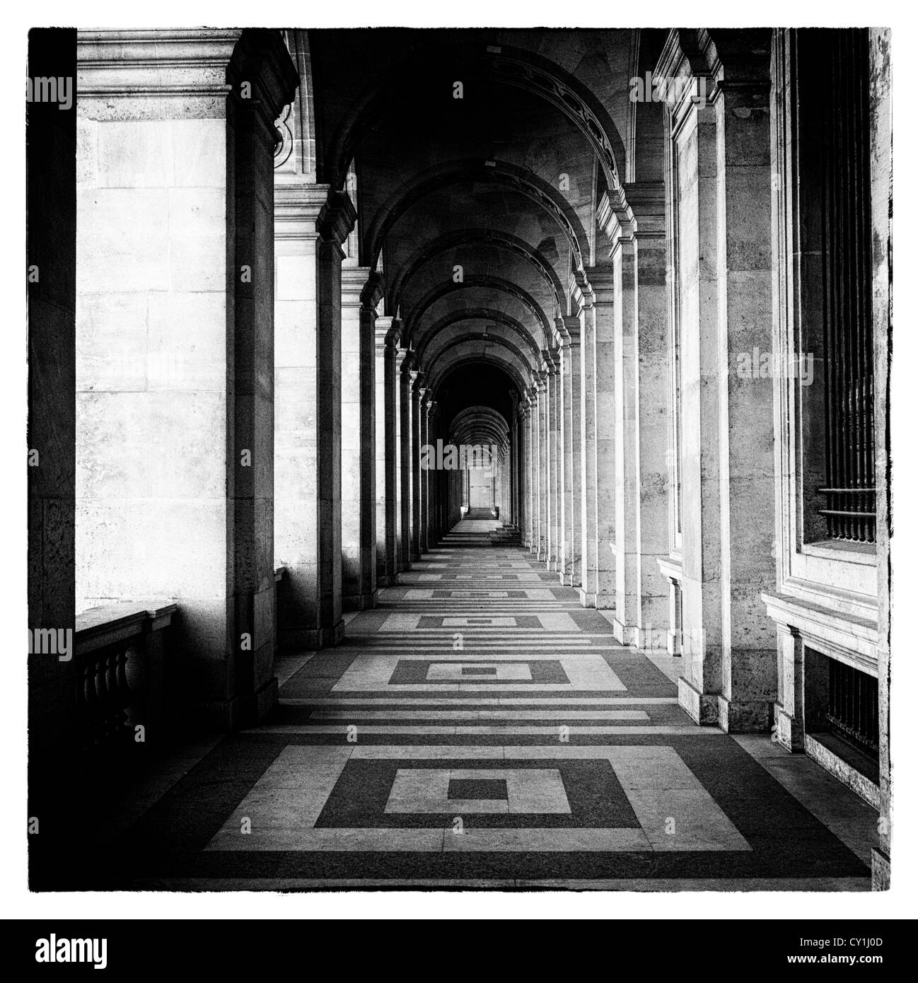 Passageway in grand building Stock Photo
