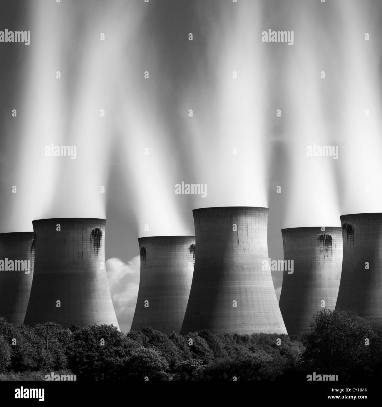 Drax Power Station cooling towers, East Yorkshire Stock Photo