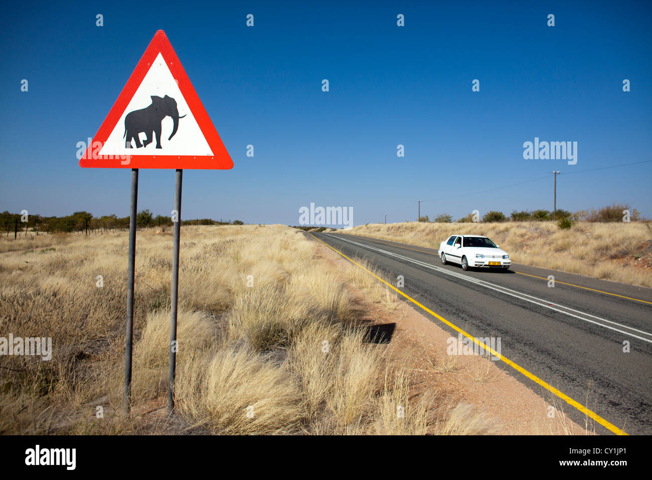 road north of windhoek, namibia Stock Photo