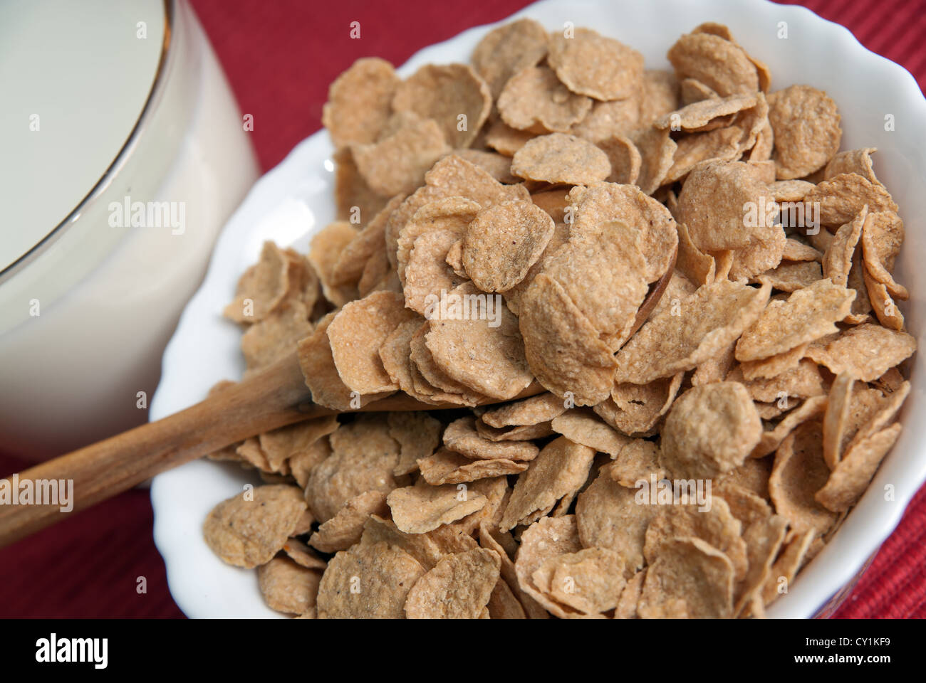 cornflakes and milk close up photo Stock Photo Alamy