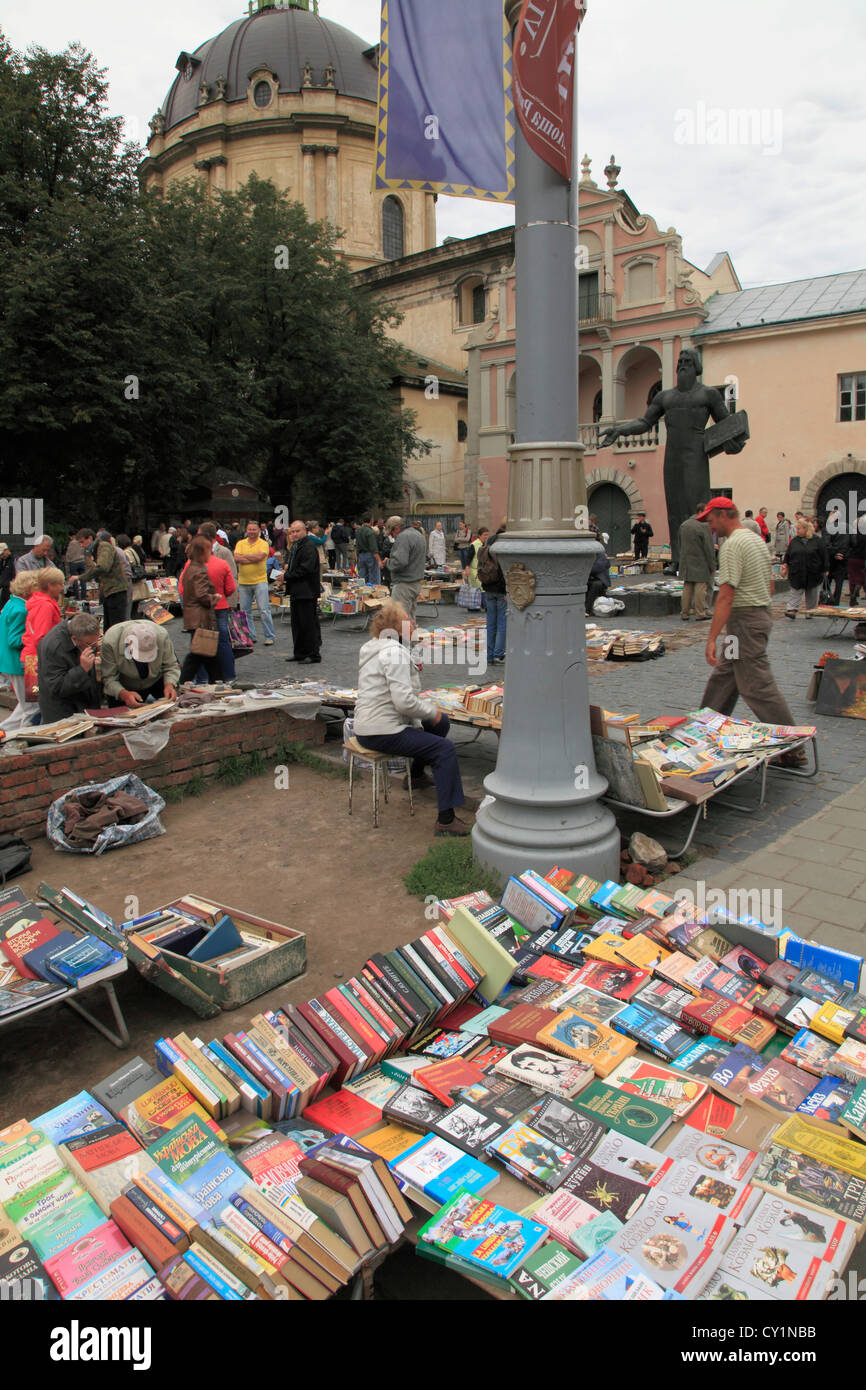 Ukraine, Lviv, book fair, book sellers, Stock Photo