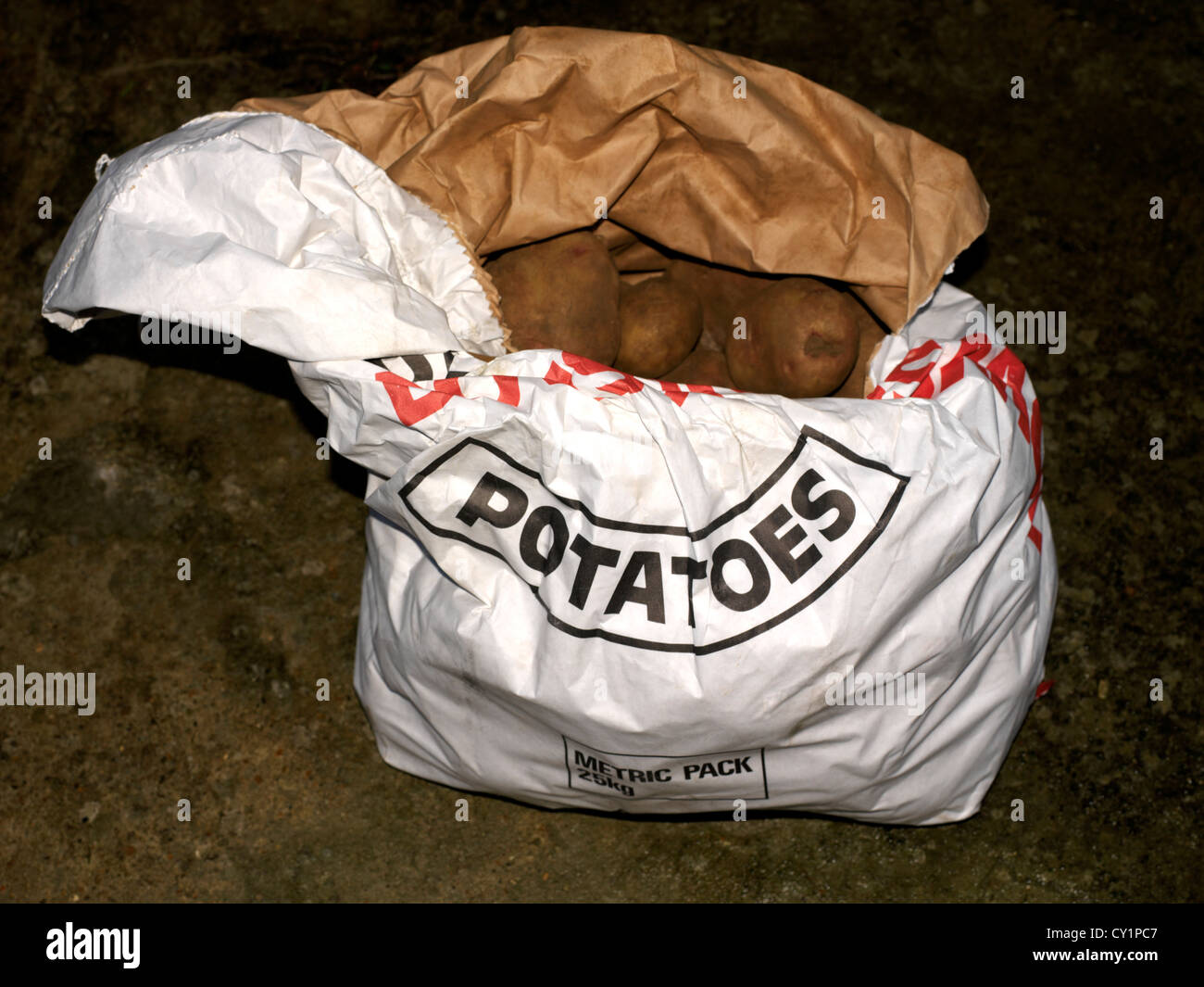 Sack of Potatoes Stock Photo Alamy