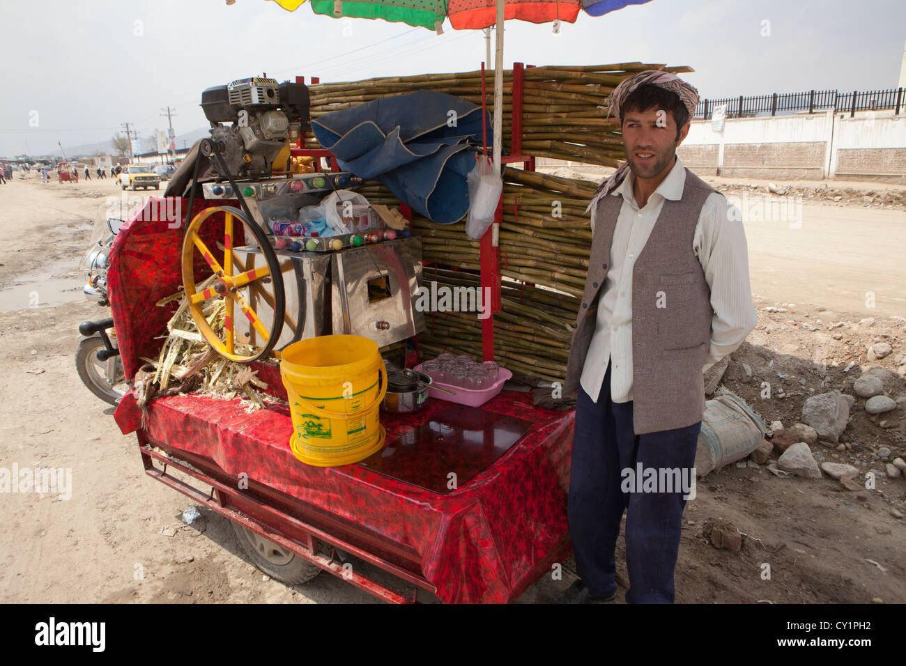 sugare cane slaes man in kabul Stock Photo