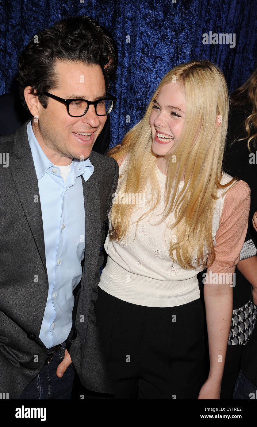 ELLE FANNING with director J.J.Abrams in November 2011. Photo Jeffrey Mayer Stock Photo