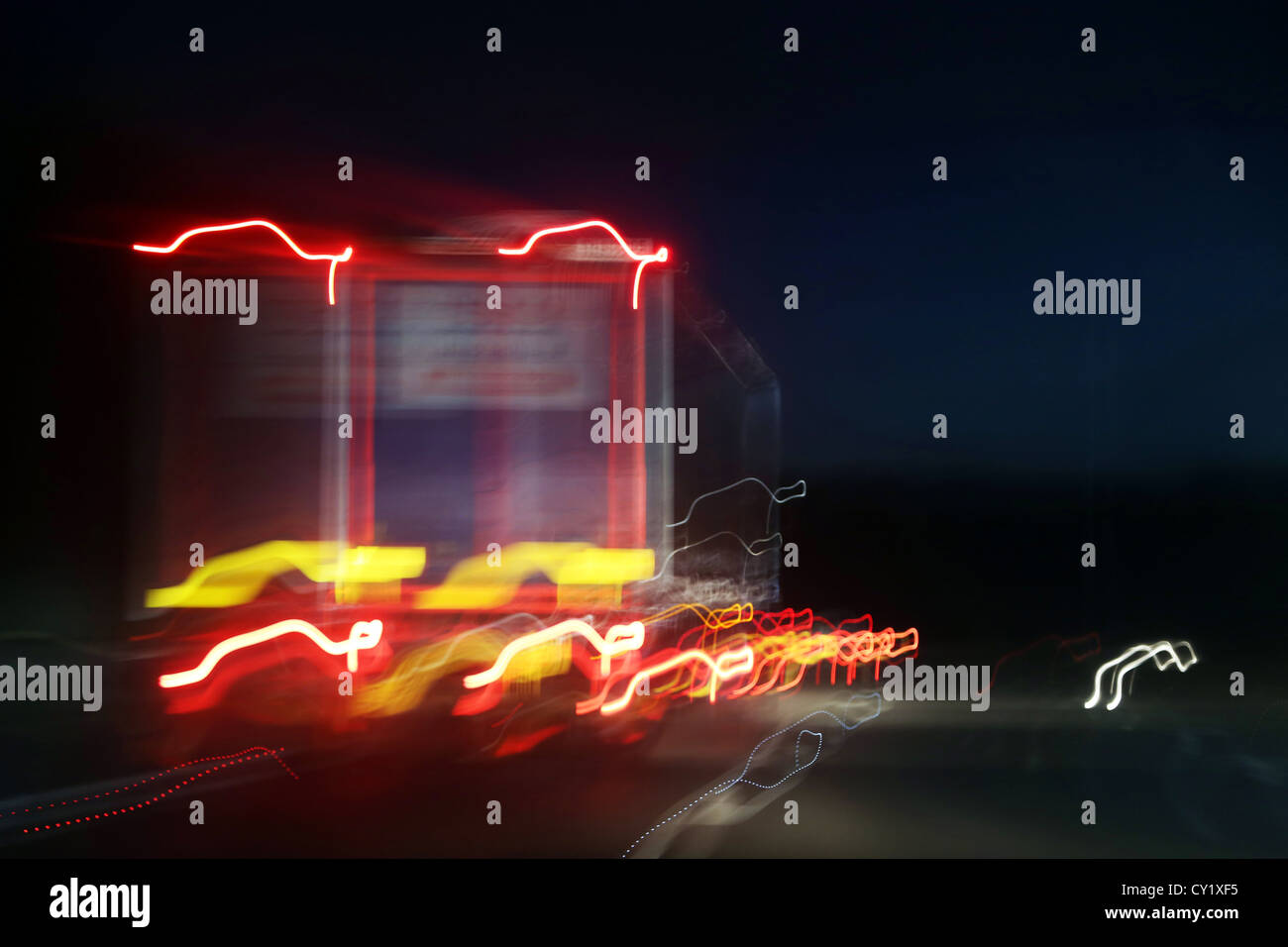 Abstract Lights On Motorway At Night England Stock Photo Alamy