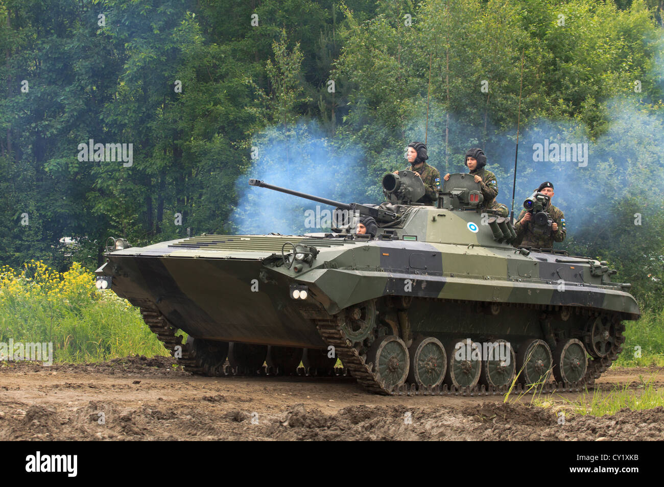 BMP-2 infantry fighting vehicle of the Finnish Army. Stock Photo