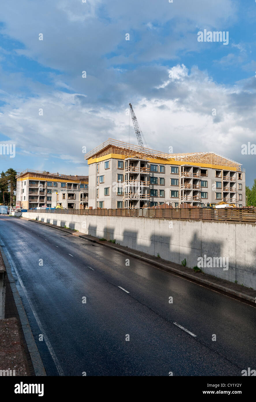 Urban development in the Haaga suburb of Helsinki, Finland Stock Photo