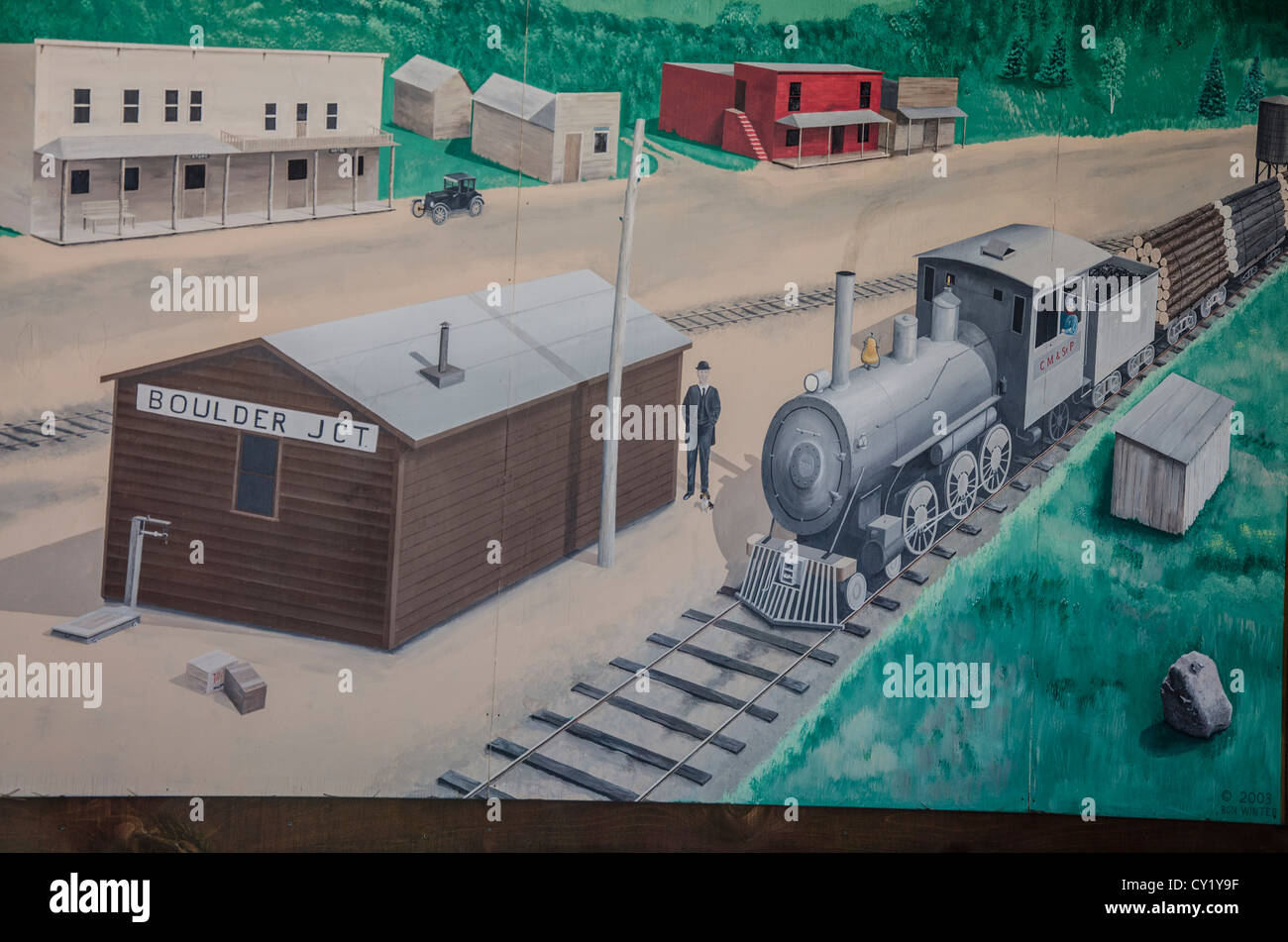 Mural at the Boulder Junction Museum in the Northwoods town of Boulder