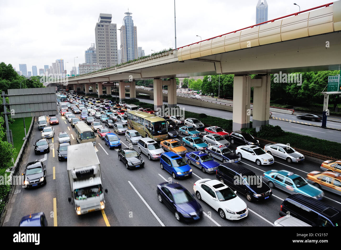 Traffic jam during rush hours Stock Photo Alamy