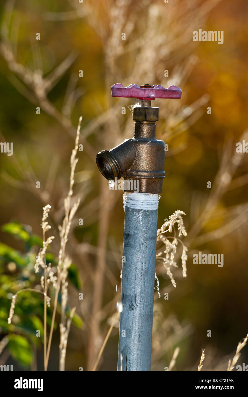 Spigot with water drop Stock Photo