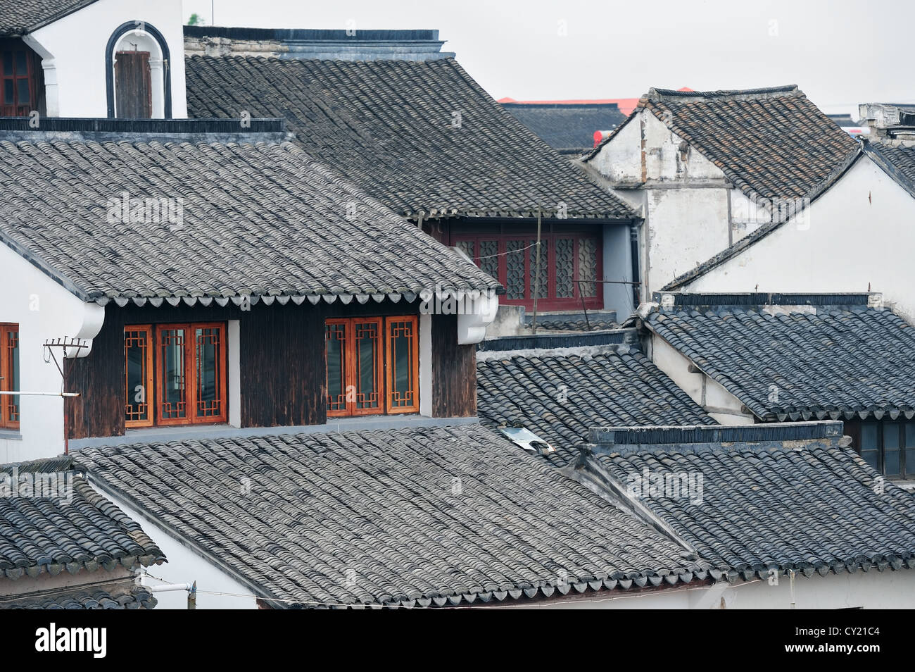old building roof from Shanghai Zhujiajiao town Stock Photo - Alamy