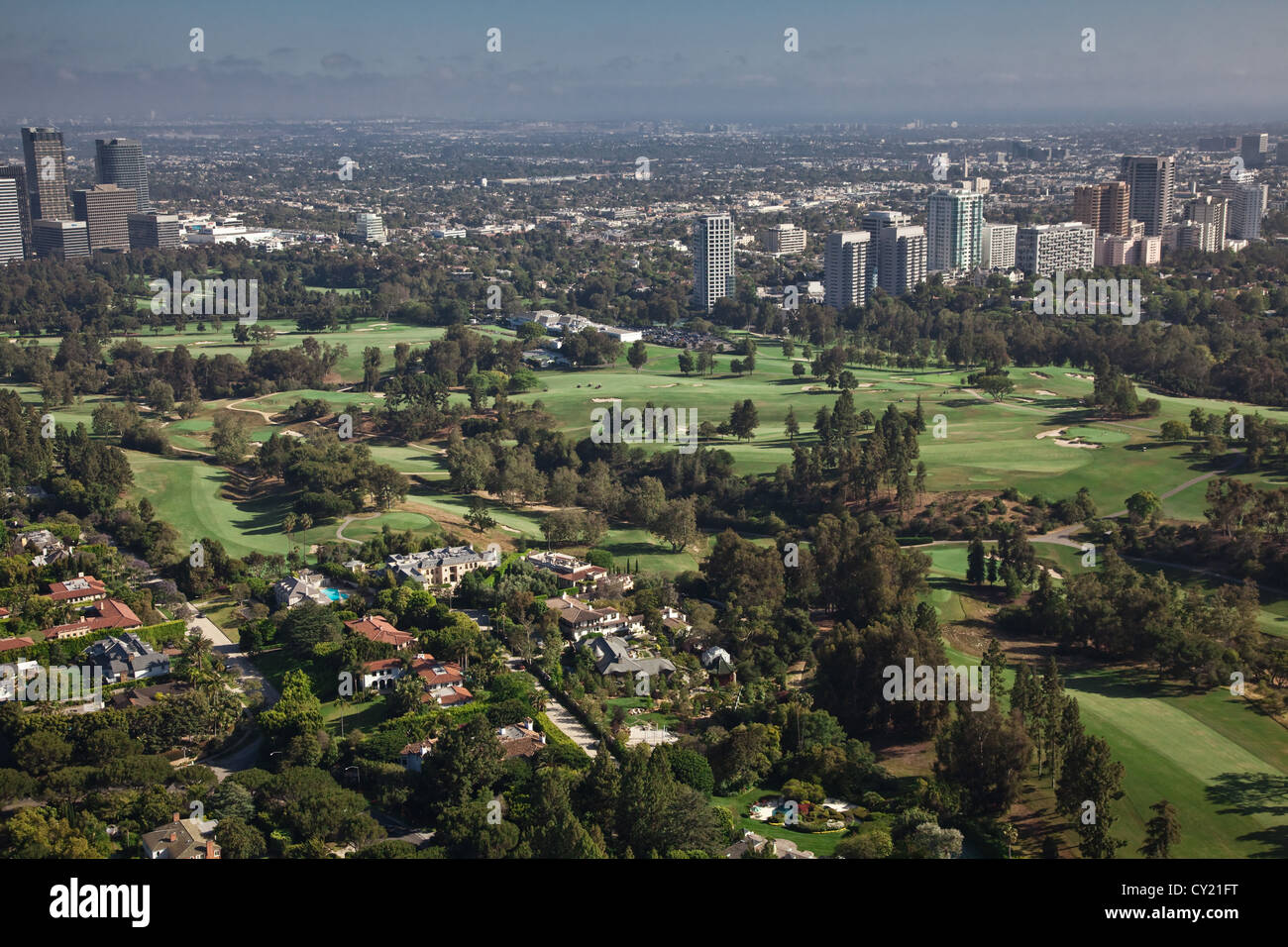Views across Los Angeles Country Club, California. Stock Photo